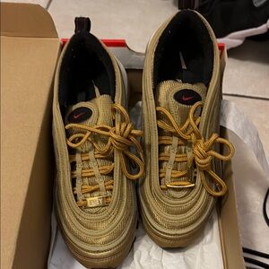 Nike Metallic Gold and Black Air Max Style Sneakers